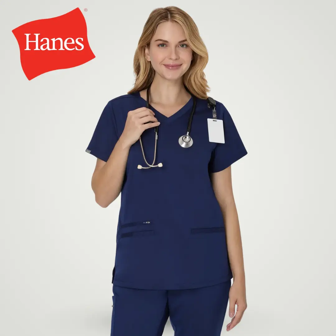 Hanes Premium Scrubs Women's 3-Pocket Scrub Top