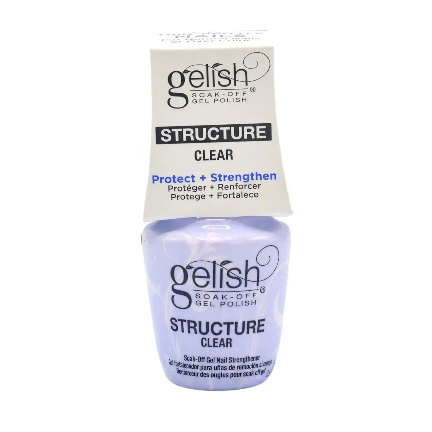 Gelish Structure Clear Soak-Off Gel Nail Polish, 0.5oz/15ml Cosmetic Manicure Essential with Brush for Nail Protection & Strengthening