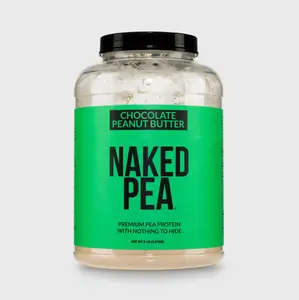 Naked Pea Chocolate Peanut Butter Protein Powder 5LB - Vegan Gluten-Free Dairy-Free Soy-Free GMO-Free with Organic Coconut Sugar - Free of Additives and Artificial Sweeteners - 20g Protein, 12g Carbs - Only 6 Ingredient