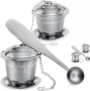 Tea Infuser (Set of 2) with Tea Scoop and Drip Dray - Ultra Fine Tea Strainer for Loose Leaf Tea - Stainless Steel Tea Steeper for a Superior Brewing Experience tiktokshopspringglowup