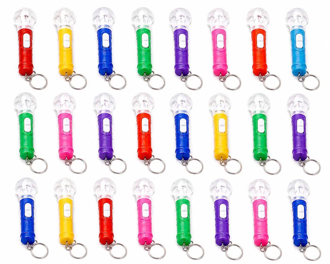 24PCS Multi-Color LED Flashlight Keychain Bulk Pack for Events