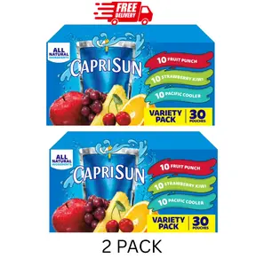 Capri Sun Fruit Punch, Strawberry Kiwi & Pacific Cooler Juice 30 ct Box, 6 fl oz