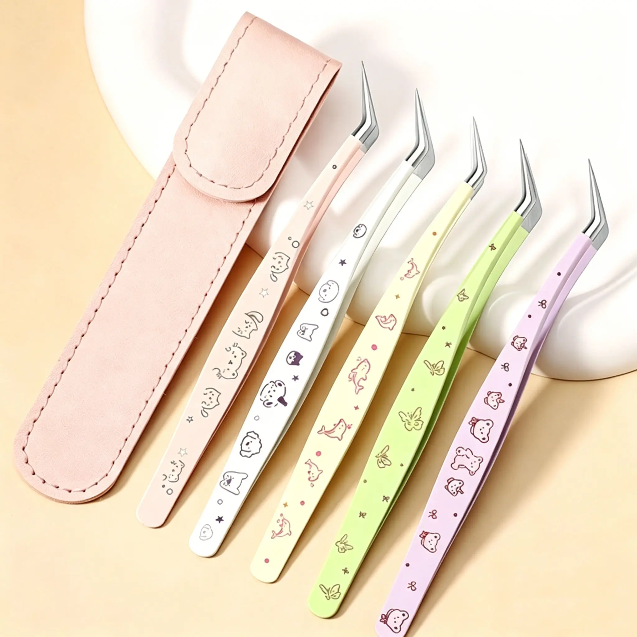 Stainless Steel Tip Precision Tweezers with Ultra-Fine Point - DIY Crafting Tools for Adults, Sticker Placement, Precision Control, Yellow Dolphin Vintage Book Projects, Crafts & Beauty