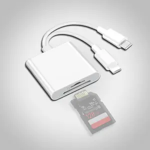 Multifunction SD/TF Card Reader, Compact Portable  for Camera & iPhone, Supports Various Storage Sizes (Computers & Office USB Card Reader Accessory),Supports two types of interfaces adapter