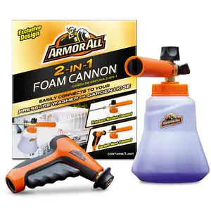 Armor All 2-in-1 Foam Cannon Kit, Car Cleaning Kit Connects to Power Washers and Garden Hoses for Vehicle Cleaning, Includes Foam Cannon, Foam Applicator and Ergonomic Adaptor, 1 Count
