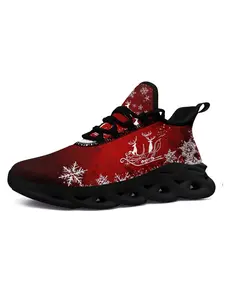 Stylish Men's Christmas Casual Shoes: Super Comfortable for Holiday Seasons, Featuring Reindeer Sleigh Motif, Athletic Shoes