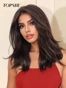 18 Inch 13*6 Lace Front Wig, Glueless Synthetic Wig, Natural Looking Wigs, Natural Heat Resistant Curly Hair for All Seasons, Realistic Daily Wear Wig Without Bangs