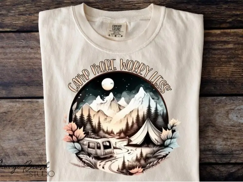 Camping Sublimation  Happy Camper shirt , Camp Life Quote, Camping Shirt , Summer Camp
