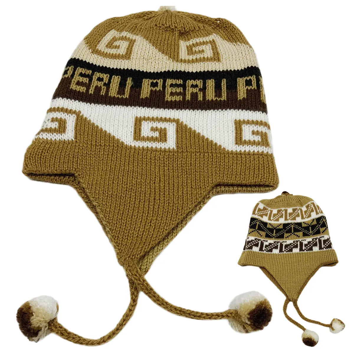 NWT Peru Peruvian Alpaca Trendy Handmade Soft Knit Reversible Chullo Beanie Hat