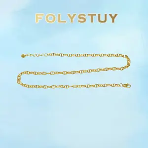 [FOLYSTUY (Y146)]6mm Width 21.6 Inch Mariner Link Chain Necklace, Timeless Fashion Jewelry