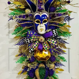 Mardi Gras Door Wreath Decor