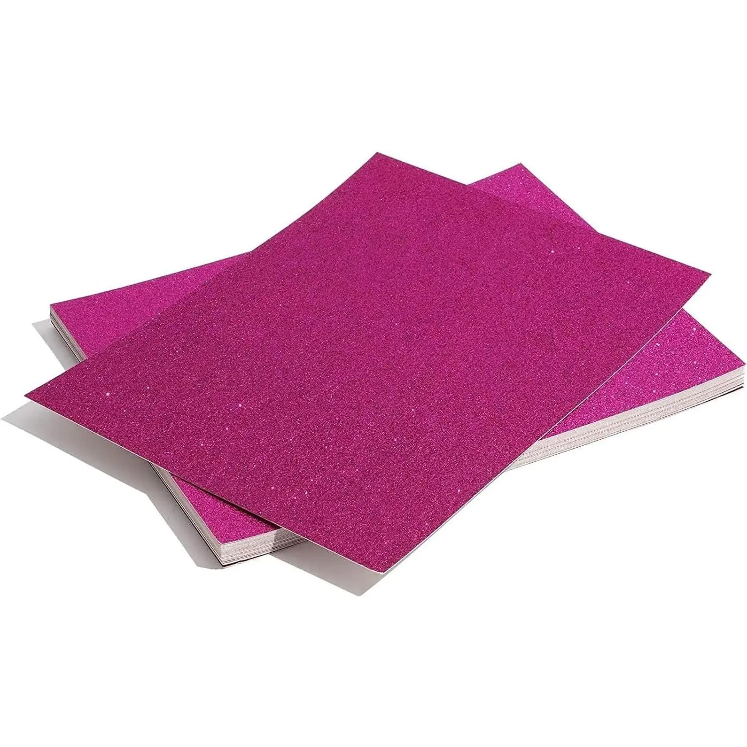 Glitter Cardstock Paper - 24 Sheets 280 gsm Dark Pink 11x8.5 in Durable Office Stationery, for Arts and Crafts, Decoration Boards