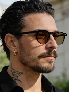 Men's Round Frame Sunglasses, Lightweight PC Material, Uv400 Protection, Casual Style for All Seasons, Daily Wear, Modern Trendy Sunglasses