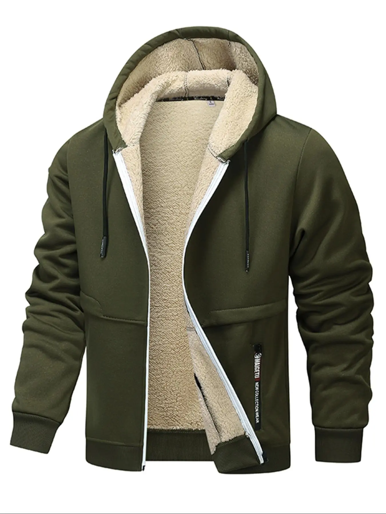 Men's Lamb Fleece Warm Casual Long Sleeve Hoodie, Thick Comfortable Fit for Winter, Stylish Versatile Design for Everyday Use