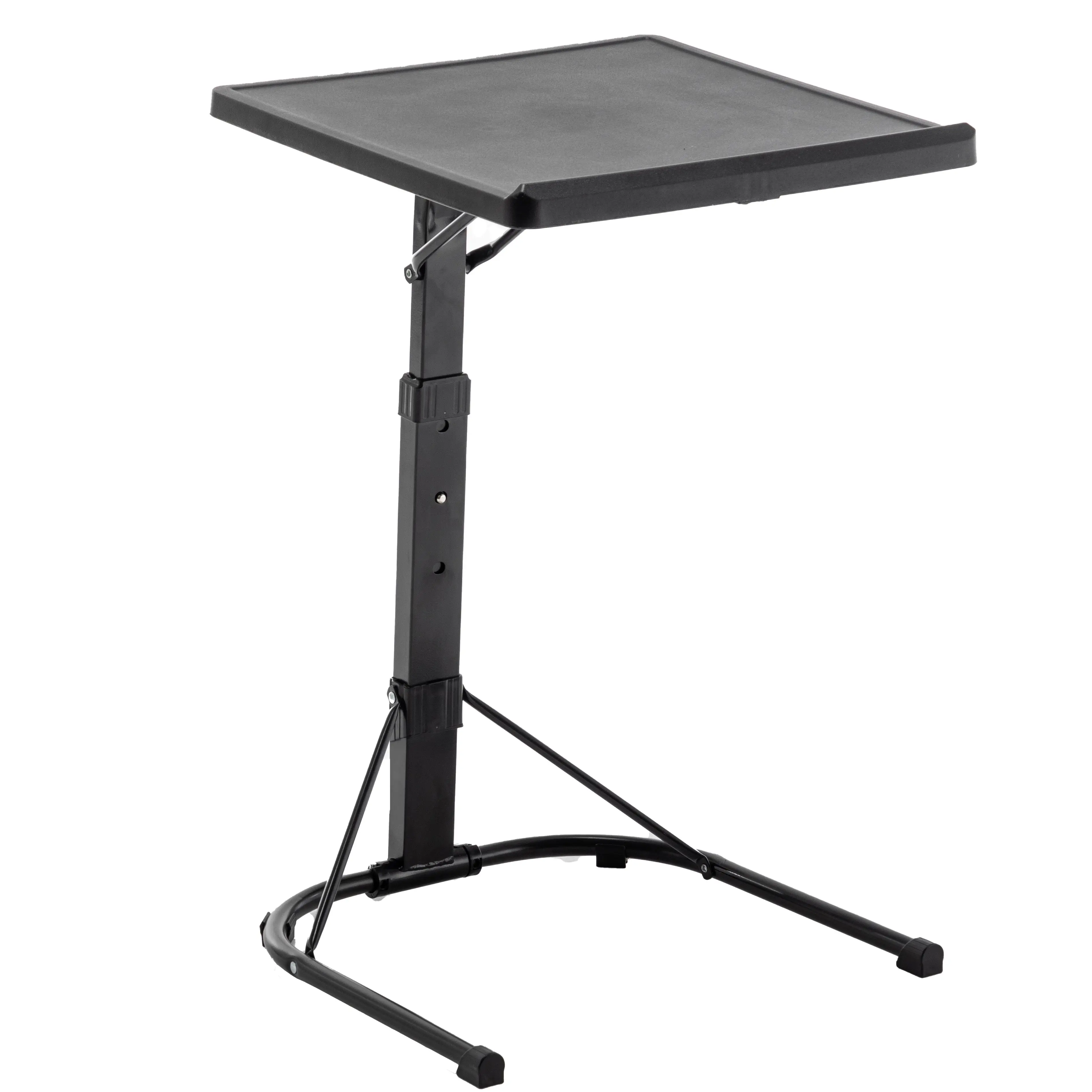 BTEXPERT Adjustable Laptop Tray Table - 3 Heights, 3 Tilt Angles, 17x17in Top, Portable Folding C-Shaped Side Desk for Bed, Sofa - Lightweight, Durable, Easy Storage, Compact Laptop Desks, Foldable Ergonomic Desks