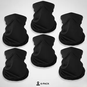 6 Pack Neck Gaiter & Balaclava Face Mask – Breathable Sun Protection Headwear for Men & Women, Bandana & Scarf Cover