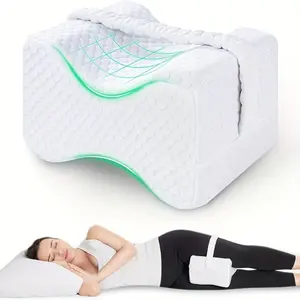 Leg Pillow | Ergonomic Side Sleeping Pillow | Memory Foam Knee Pillow with Side Sleep Strap | Leg & Knee Pillow with Removable and Washable Cover