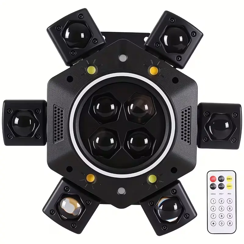XDV Halloween Party 150W 6 Arms Moving Head DJ Light, RGBW StageLight with DMX-512 & Sound Active - Perfect for Parties,Weddings & Events