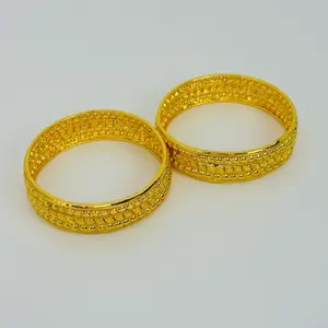 Size 2/4,2/6,2/8 Gold plated bangles Set of 2, gold plated chura/ bala