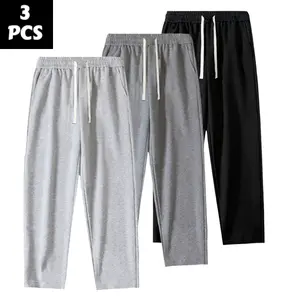 Autumn Winter Men’s 3-Piece Pants Set - Solid Color, Fleece Lined & Drawstring WaistFormal Day pantalones para hombre holiday work party outfit mens pants pants for men cargo pants for men pants para hombre work pants for men pantalones para frio hombres