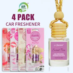 4 Pack Hanging Car Air Freshener & Diffuser | 120-Day Long-Lasting Car Fragrance | 17 Fragrances All Ages