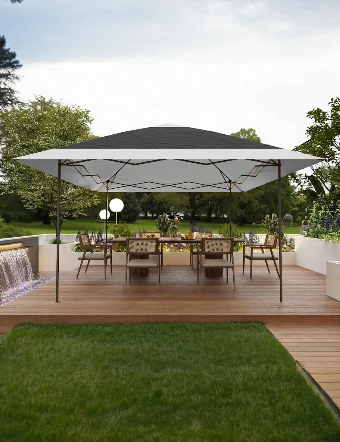 【Christmas Gift】13x13 Outdoor Pop Up Gazebo,Canopy Tent,Outdoor Gazebo For Backyard & Patio Furniture,Pop Up Gazebos With Wheeled STO-N-Go Cover Bag (Grey) Lounge Modern