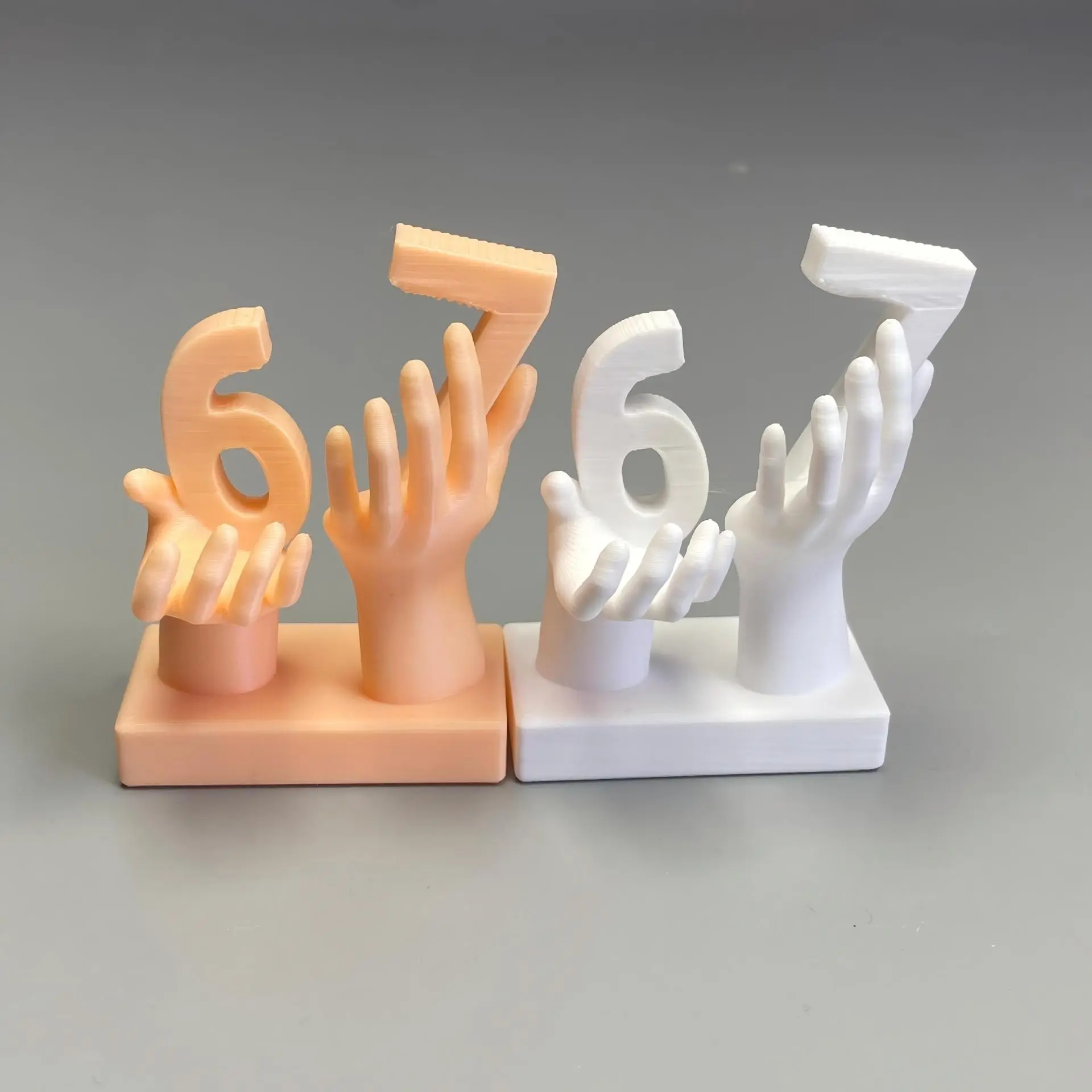 Creative Hand Shape Decorative Figurine, Holding Number 67 Design, 3D Printed Home Decoration, Home Decor Accessory, Home Decor Statue, Desk Ornament, Desktop Decoration Ornament, Perfect Gift, Statue Figurines