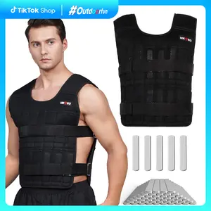Adjustable Weighted Vest 44LB Workout Weight Vest Training Fitness Weighted Jacket for Men Women(Included 96 Steel Plates Weights)Gym Belt,Outdoorfun Muscle Exercise Equipment