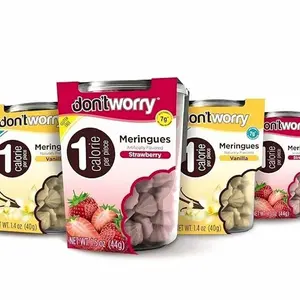 Don't Worry Keto Friendly Meringue Cookies - Strawberry & Vanilla Cookies, 4 Calorie Meringue Cookies, Low Carb Snacks, Healthy Protein Snacks - 4 Pack