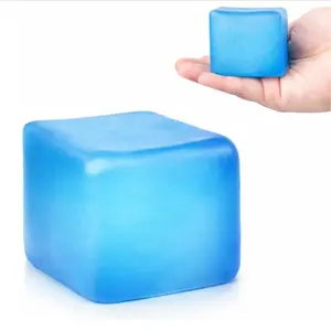 Stress Relief Cube Toy, Slow Rise Squeeze Toy, Soft Gel Cube, Squishy Cube, Ice Ball Stress Ball for Adults and Kids, Anxiety Relief Puzzle