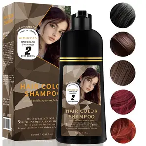 Amococo 3-in-1 Hair Color Shampoo 500Ml - Plant Extracts for Vibrant Healthy Colors Gentle Sulfate-Free Aroma Comfort Natural Botanical Hair Care Conditioner - Cleanser