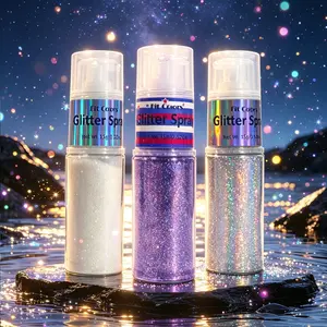 Glitter Spray for Hair and Face, Quick-Dry Long-Lasting Shimmer, Stage Body Glitter, Party Makeup for Holidays and Festivals, Shimmering Body Glitter
