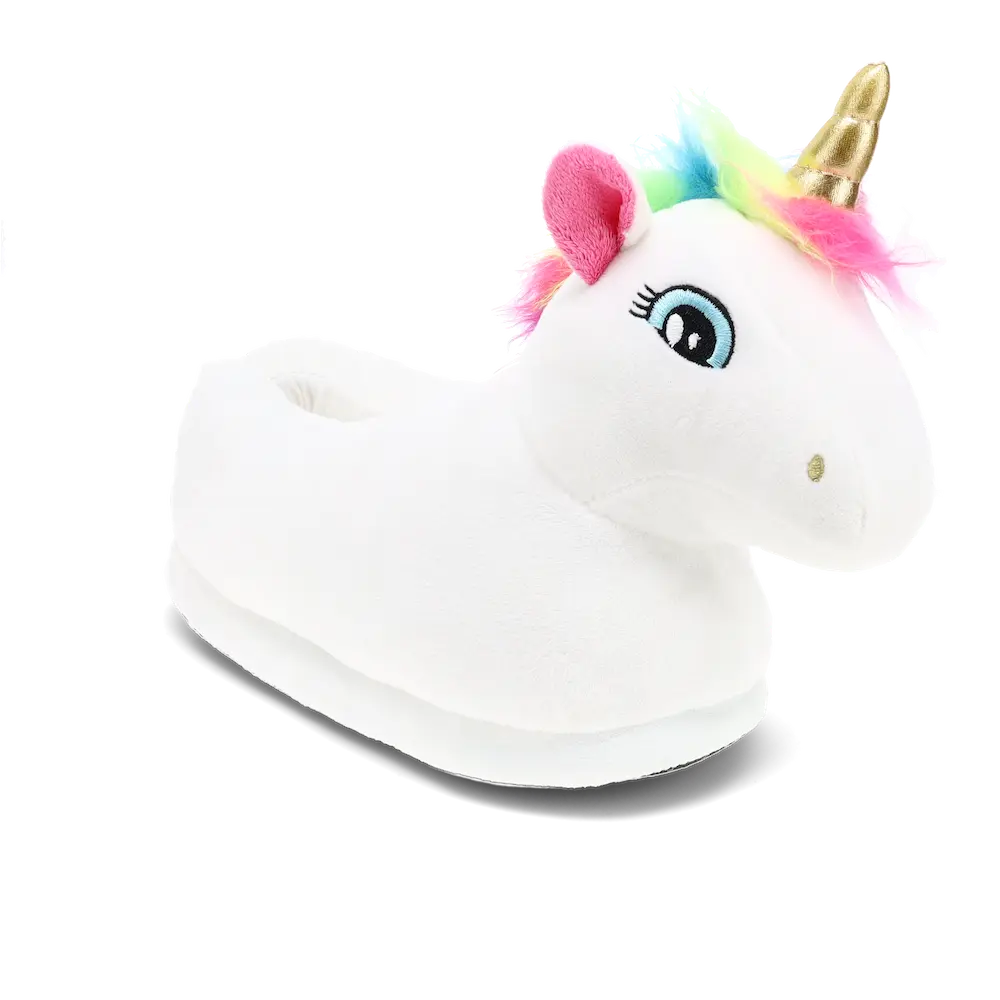 Unicorn Plush Slippers for Women & Girls - Soft Plush Material, Non-Slip Sole, Cloud-Like Cushioning, Perfect for Indoors, Ideal Gift for Unicorn Lovers, Adorable Design with Shimmering Horn & Colorful Mane
