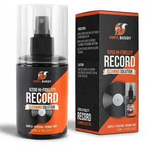 V200 Hi-Fidelity Record Cleaning Solution – 200ml Vinyl Record Cleaner Spray – Gentle, Effective & Residue-Free Formula for LPs, Removes Dust, Dirt, Static & Fingerprints