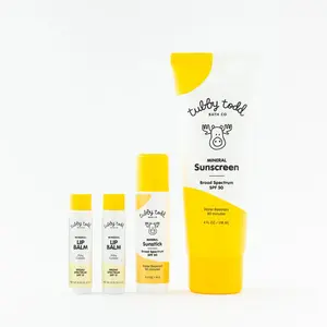 Tubby Todd Face and Body Mineral Sunscreen Kit for Baby, Toddler and Kids. Zinc SPF.