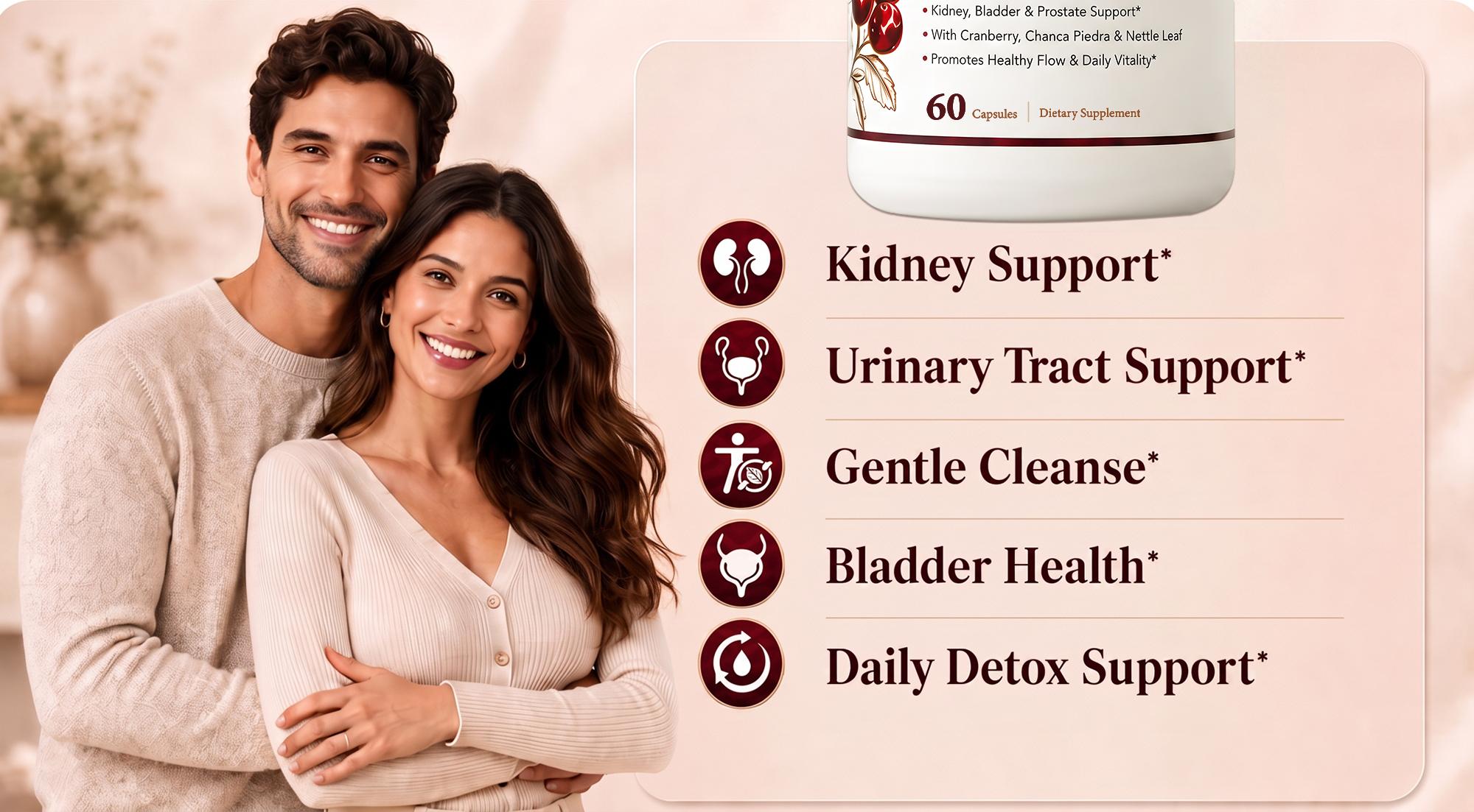 Stoucoy Advanced Kidney Support Supplement for Detox & Cleanse with Cranberry Extract, Uva Ursi, Stinging Nettle & Astragalus - Urinary Tract & Bladder Support - 60 Capsules