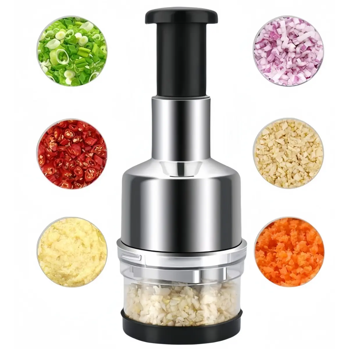 Manual Food Chopper - Stainless Steel Kitchen Slicer, Multifunctional Household Kitchen Appliance for Onions, Garlic, Nuts, Household Kitchen Appliances