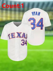 Men's Embroidered Baseball Jersey, Breathable Short Sleeve Shirt for Training and Competition, Casual Fit for All Seasons, Sports Top