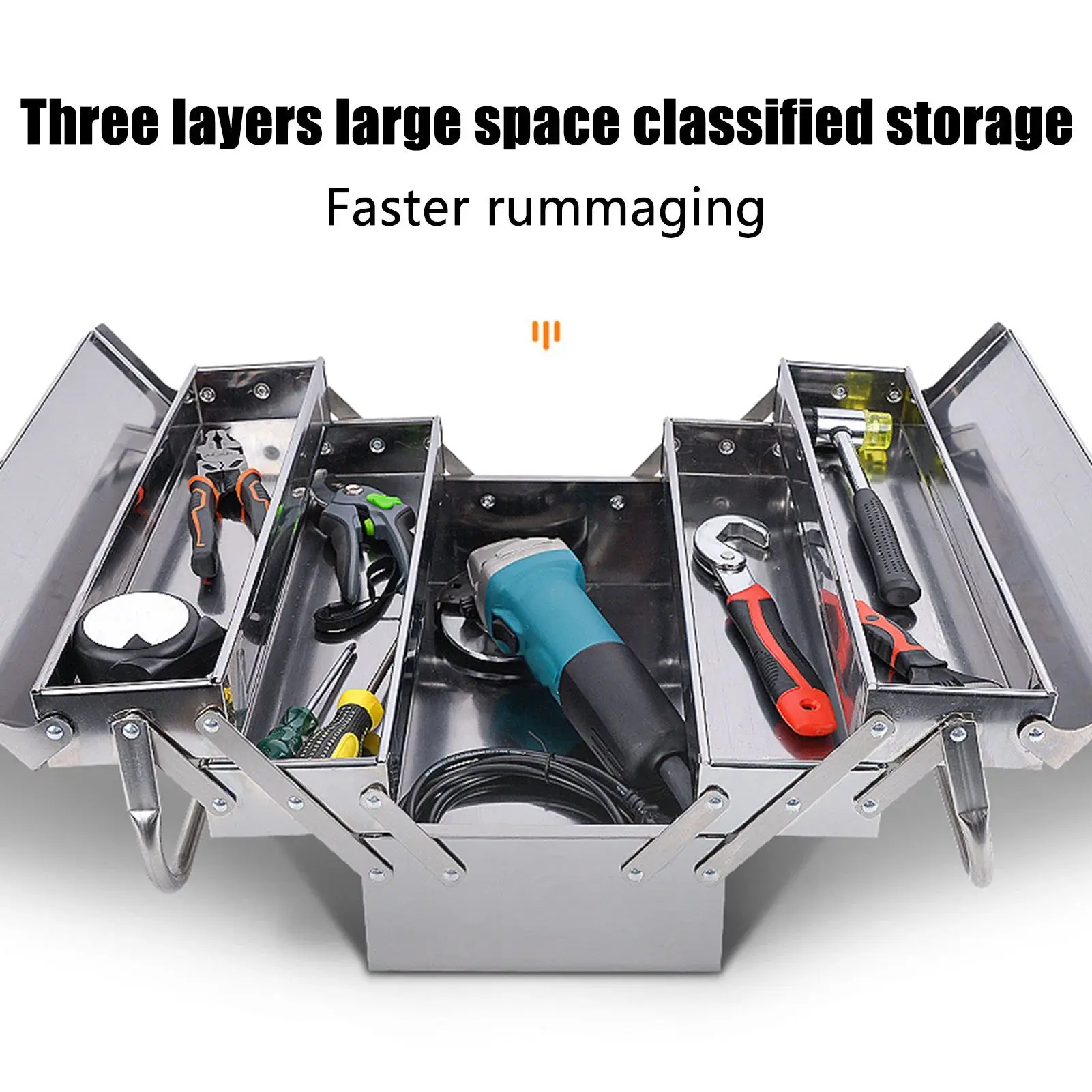 Cantilever Tool Box Rustproof High Hardness Retractable Portable Folding