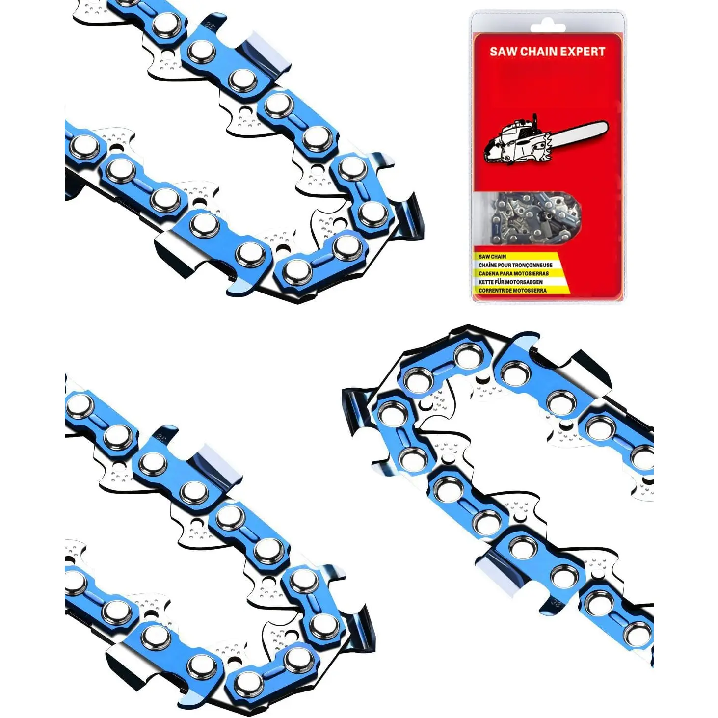 12 Inch Chainsaw Chain 3 Pack,050" Gauge, 3/8" Low Profile Pitch, 45 Drive Links Pole  Chain,Compatible with Craftsman, Greenworks, Poulan, Remington, Echo, Shindaiwa, Ryobi, Kobalt and More,S45