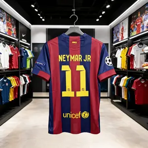 14 15/Home/Short Sleeve/11# Neymar JR/Retro/Soccer Jersey/Fans Version/Red Blue