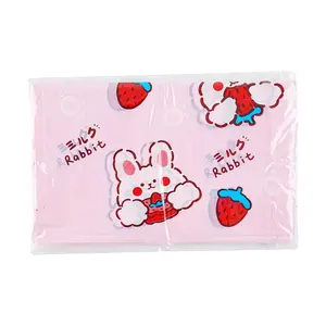 YUJIANNI Mini Car Trash Bags 10 Pack Cute Pink Strawberry Bunny Design Portable Plastic Bags