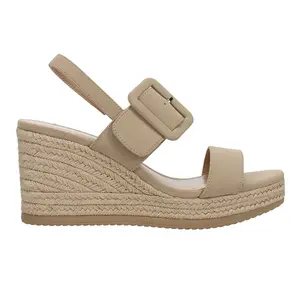 MIA Womens Brooke Espadrille Slingback Sling Back Casual Sandals Casual High Heel 3" & Up - Beige
