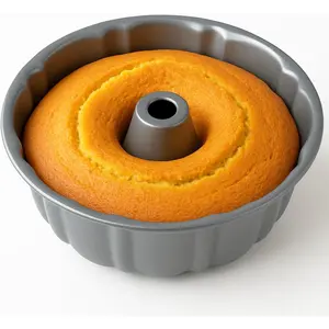 10-Inch Non-Stick Cake Pan, Corrugated Cake Pan, Suitable for Pound Cake, English Muffin, Angel Cake, Coffee Cake, Etc.-Easily Removable Mold, Can Be Washed by Dishwasher, Can Be Put into Oven, Heavy Duty