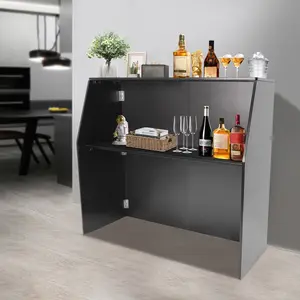 Portable Event Bar 2 Tier Aluminum Serving Table With Storage For Party Outdoor Catering 160LBS Capacity kitchen table sets