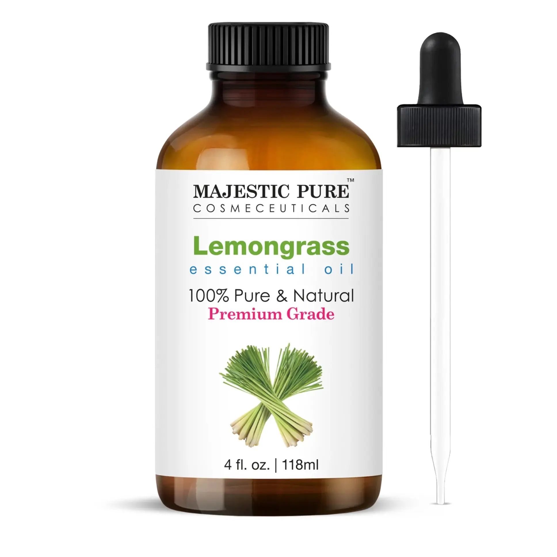 100% Pure Natural Lemongrass Essential Oil (4 oz) - Aromatherapy Oil for Wellness, Therapeutic Use, Natural Source Stress Relief, Fragrance For Diffuser, Essential Oil Scent
