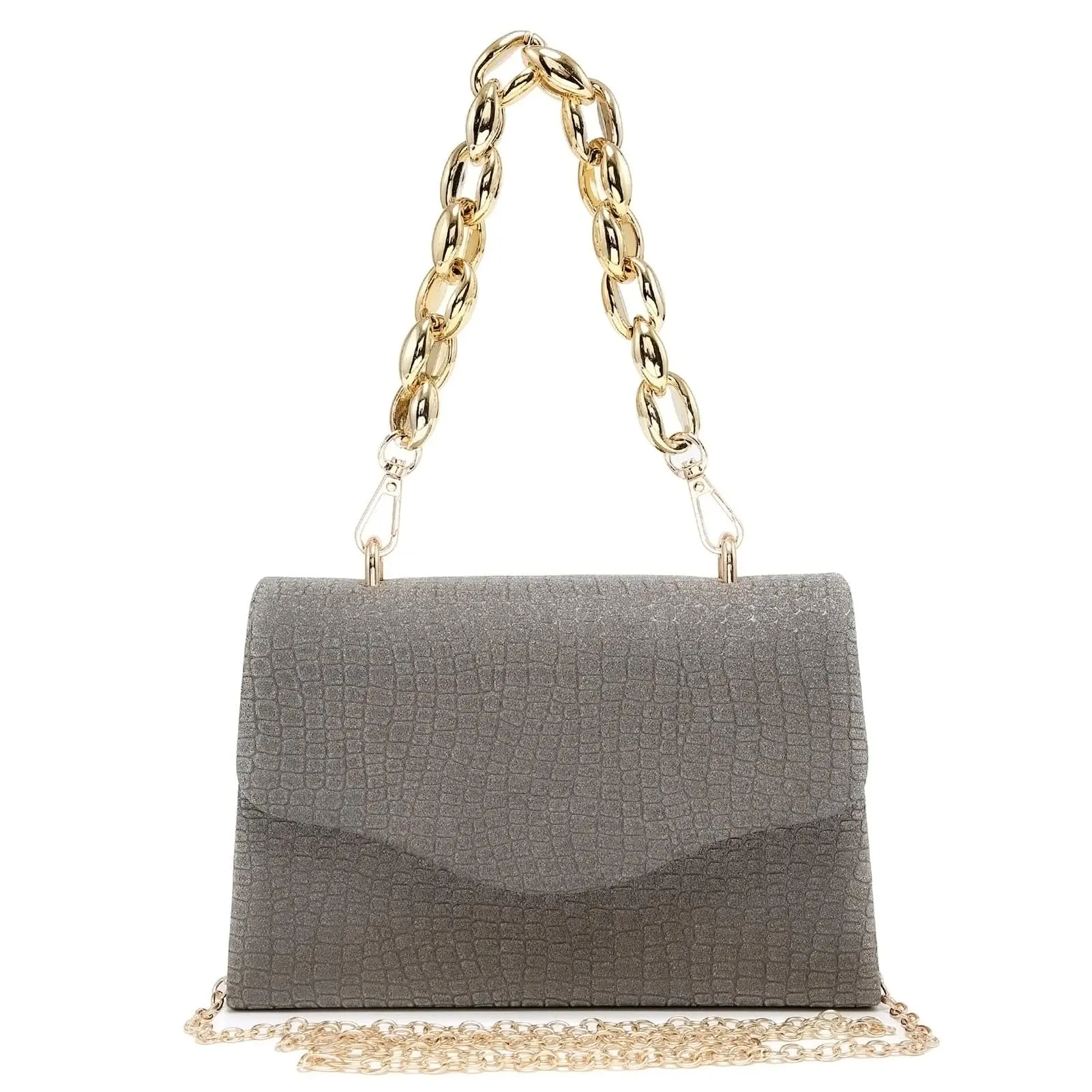 Dasein Women Sparkling Evening bag with Chunky Chain Cocktail Purse Prom Handbags Cute Wedding Party Clutch shoulder purse