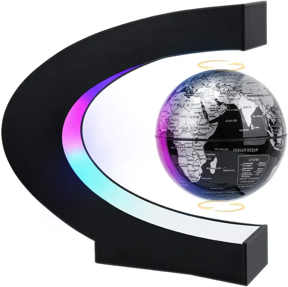 MOKOQI Magnetic Levitating Globe with LED Light, Cool Tech Gift for Men Father Boys and Girls, Birthday Gifts for Kids, Floating Globes World Desk Gadget Decor in Office Home Display