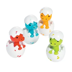 1" x 2" Bright Color Little Dino Egg Character Vinyl Toys – 12 Pc.