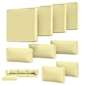 9-Piece Outdoor Patio Cushion Covers, Waterproof & Fade-Resistant Replacement Covers for 5-Seat Sectional Sofa – Covers Only